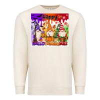 Sandshell happy hallothanksmas gnomies Premium Sweatshirt - MaliasSmallBusiness