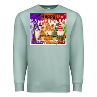 Seafoam happy hallothanksmas gnomies Premium Sweatshirt - MaliasSmallBusiness