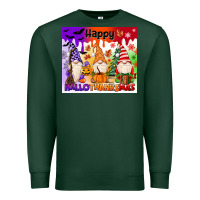 Sports Green happy hallothanksmas gnomies Premium Sweatshirt - MaliasSmallBusiness