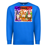 True Royal happy hallothanksmas gnomies Premium Sweatshirt - MaliasSmallBusiness