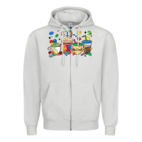 Dove Grey autism awareness day coffee cups Zipper Hoodie - MaliasSmallBusiness