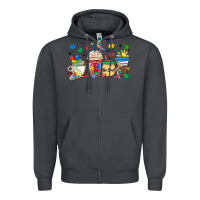 Autism Awareness Day Coffee Cups Zipper Hoodie | Teevron