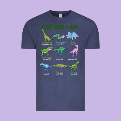 God Says I Am Dinosaurs Vintage Tee Designed By Jahusdesignshop