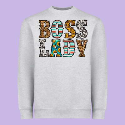 Western Boss Lady Heavyweight Sweatshirt Designed By Hra Design Shop