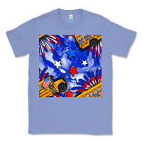 Colony Blue 4th of july school bus seamless pattern Classic Tee - BundleAndBundleShop