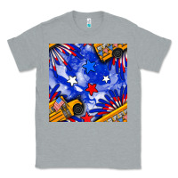 Heather Grey 4th of july school bus seamless pattern Classic Tee - BundleAndBundleShop