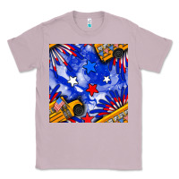 Lilac 4th of july school bus seamless pattern Classic Tee - BundleAndBundleShop