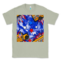 Matcha 4th of july school bus seamless pattern Classic Tee - BundleAndBundleShop