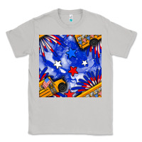 Moon Dust 4th of july school bus seamless pattern Classic Tee - BundleAndBundleShop