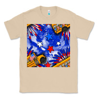 Mushroom 4th of july school bus seamless pattern Classic Tee - BundleAndBundleShop