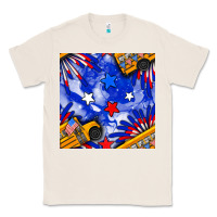 Natural 4th of july school bus seamless pattern Classic Tee - BundleAndBundleShop
