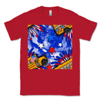 Red 4th of july school bus seamless pattern Classic Tee - BundleAndBundleShop