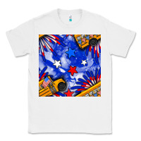 White 4th of july school bus seamless pattern Classic Tee - BundleAndBundleShop
