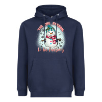 Navy 'tis the season to be freezing Heavyweight Hoodie - MaliasSmallBusiness