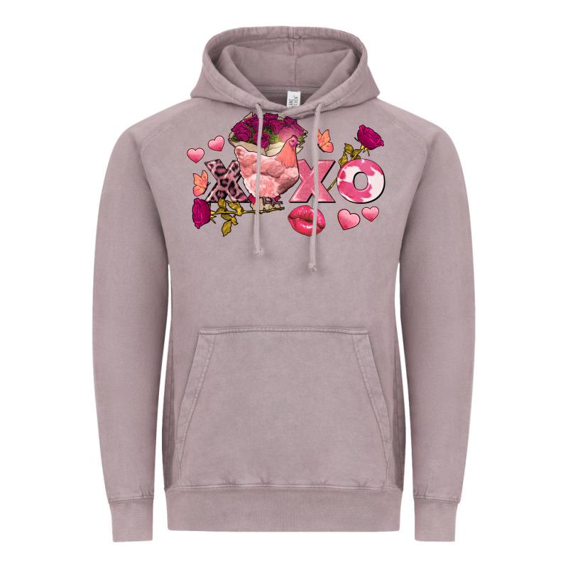 Chicken Valentine's Day Xoxo Vintage Hoodie by FaDigitalArtStudio | Teevron