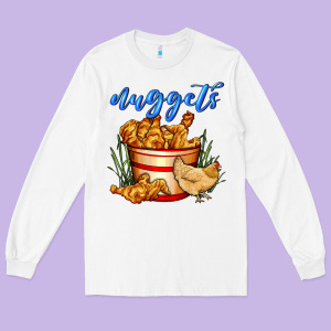 Nuggets Long Sleeve Tee Designed By Adodesignshop