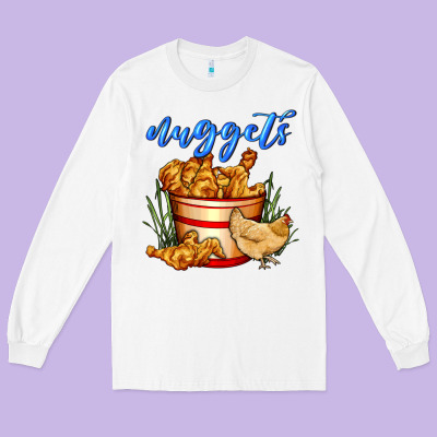 Nuggets Long Sleeve Tee Designed By Adodesignshop