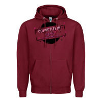 Burgundy competition Zipper Hoodie - MaliasSmallBusiness