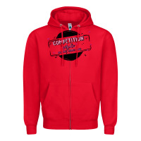 Red competition Zipper Hoodie - MaliasSmallBusiness