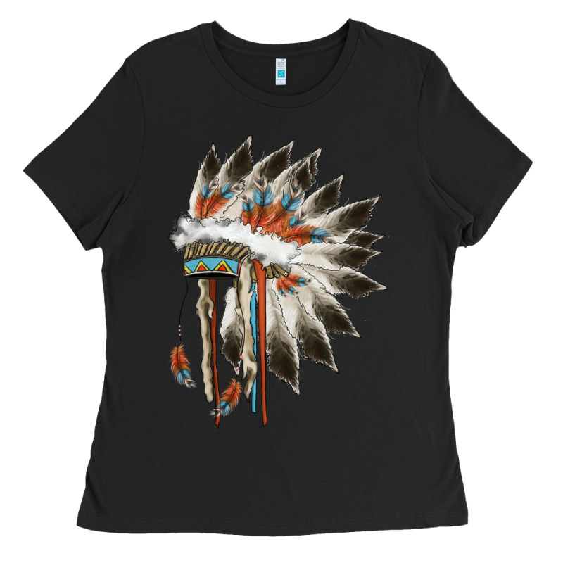 Indian Headress Ladies Tee by AdoDesignShop | Teevron