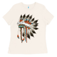 Bone indian headress Ladies Tee - AdoDesignShop