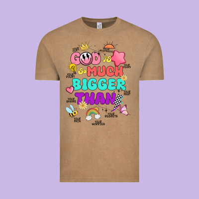 God Is Bigger Design Vintage Tee Designed By Jahusdesignshop