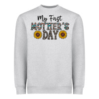 Heather Grey my first mother's day Heavyweight Sweatshirt - CowhideDigitalArt