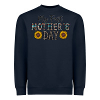 Navy my first mother's day Heavyweight Sweatshirt - CowhideDigitalArt