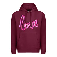 Burgundy valentines day love balloon Premium Hoodie - RanaPortraitStore