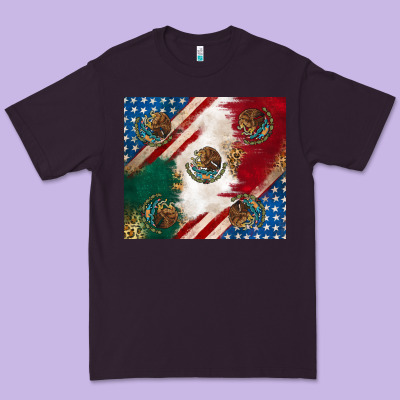 American With Mexican Flag Premium Tee Designed By Ranaportraitstore