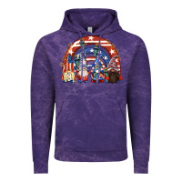 Cloud Purple 4th of July rainbow with gnomes Vintage Hoodie - CowGirlArtShop