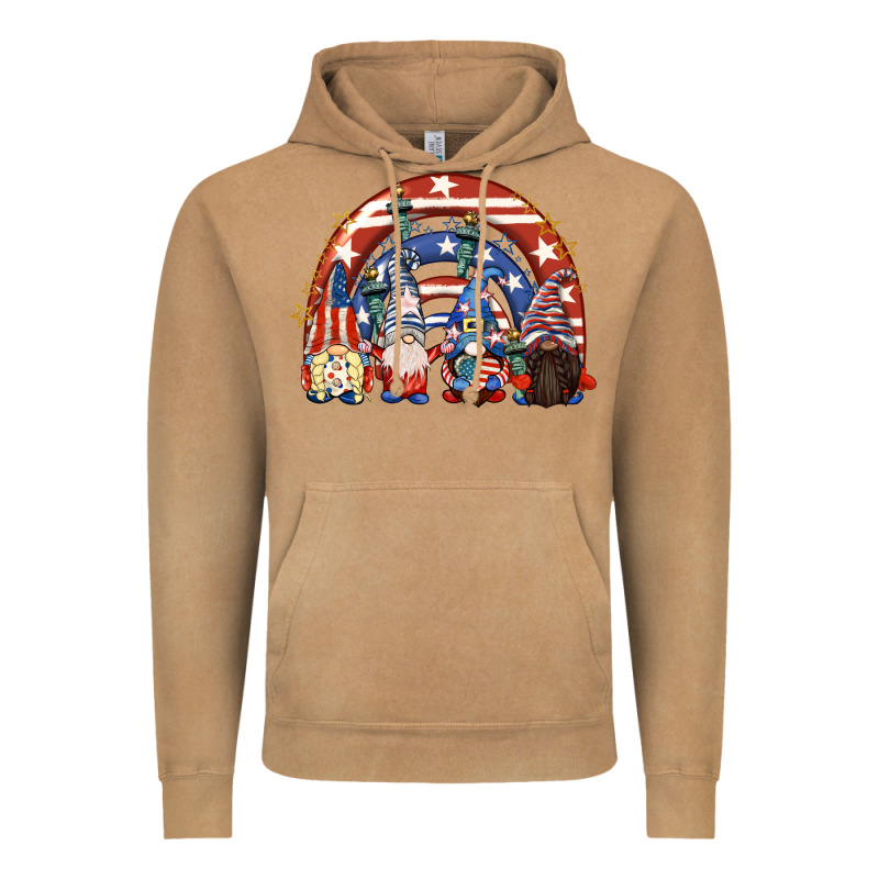 4th Of July Rainbow With Gnomes Vintage Hoodie by CowGirlArtShop | Teevron