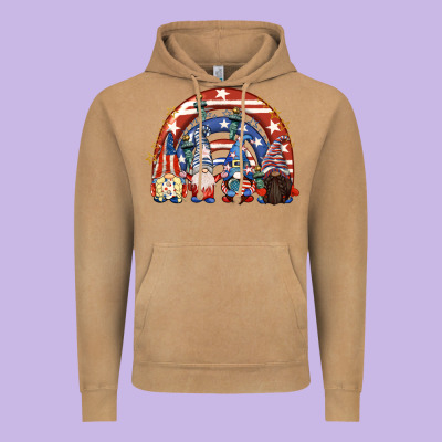 4th Of July Rainbow With Gnomes Vintage Hoodie Designed By Cowgirlartshop
