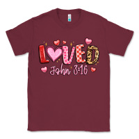 Burgundy loved john 3 16 Classic Tee - LillyAllenDesigns