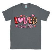 Charcoal Heather loved john 3 16 Classic Tee - LillyAllenDesigns