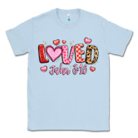 Dusty Blue loved john 3 16 Classic Tee - LillyAllenDesigns