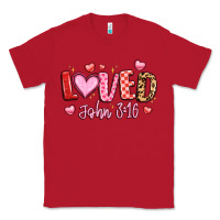 Red loved john 3 16 Classic Tee - LillyAllenDesigns