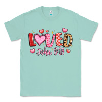 Seafoam loved john 3 16 Classic Tee - LillyAllenDesigns