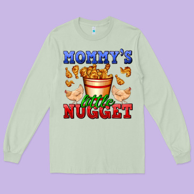 Mommy's Little Nugget Long Sleeve Tee Designed By Adodesignshop