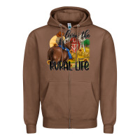 Chestnut livin the rural life Zipper Hoodie - MaliasSmallBusiness