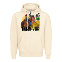 Sandshell livin the rural life Zipper Hoodie - MaliasSmallBusiness