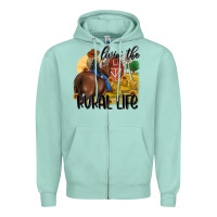 Seafoam livin the rural life Zipper Hoodie - MaliasSmallBusiness