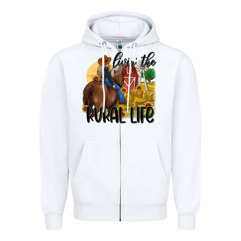 Livin The Rural Life Zipper Hoodie by MaliasSmallBusiness | Teevron