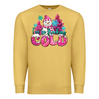 Antique Gold im so freaking cold pink christmas snowman Premium Sweatshirt - MaliasSmallBusiness