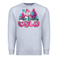 Heather Grey im so freaking cold pink christmas snowman Premium Sweatshirt - MaliasSmallBusiness