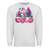 Oatmeal Heather im so freaking cold pink christmas snowman Premium Sweatshirt - MaliasSmallBusiness