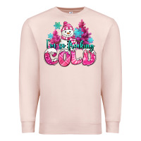 Pale Pink im so freaking cold pink christmas snowman Premium Sweatshirt - MaliasSmallBusiness