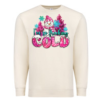 Sandshell im so freaking cold pink christmas snowman Premium Sweatshirt - MaliasSmallBusiness