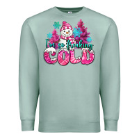 Seafoam im so freaking cold pink christmas snowman Premium Sweatshirt - MaliasSmallBusiness