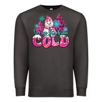 Smoke im so freaking cold pink christmas snowman Premium Sweatshirt - MaliasSmallBusiness